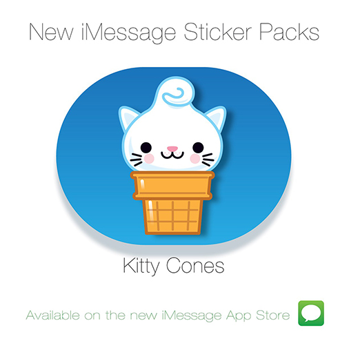 Kitty Cones iMessage Sticker Pack 1